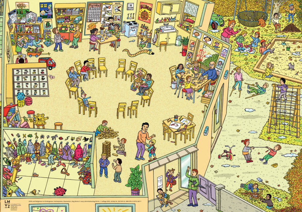 Ethik und Religionen im Kindergarten Herbstposter