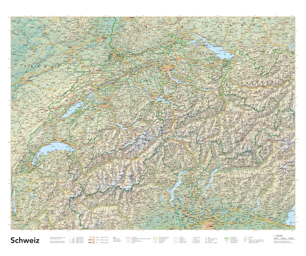 Schulkarte Schweiz Schulwandkarte