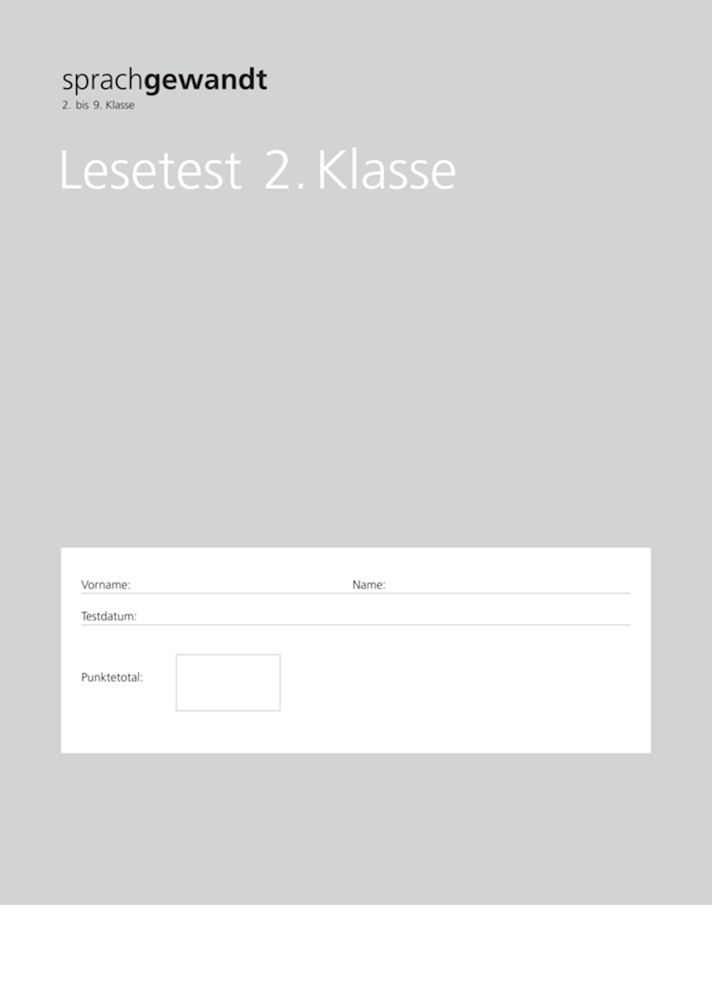 sprachgewandt 2. bis 9. Klasse Lesetest 2. Klasse